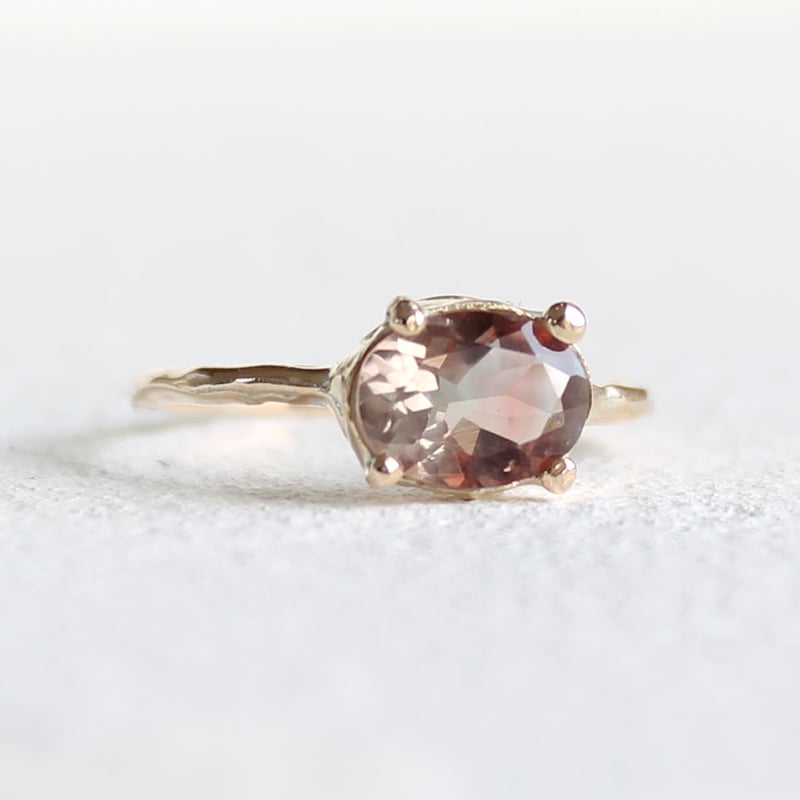 ツイストダイヤモンドのオレゴンサンストーンネックレス＊14kgf