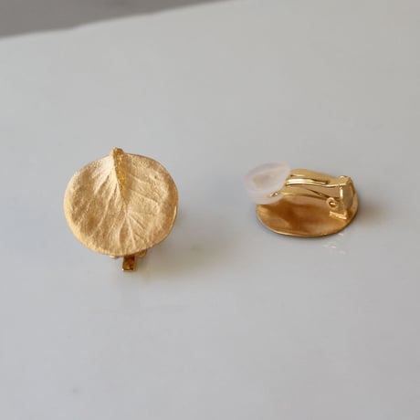 ユーカリのイヤリング / Eucalyptus clip on earrings