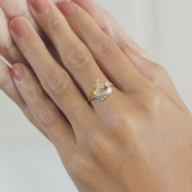 Lavender & mum leaf ring | atelier mozu