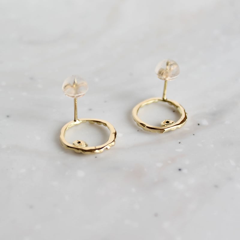 K18 リップルストーンピアス | atelier mozu K18 リップルストーンピアス | atelier mozu