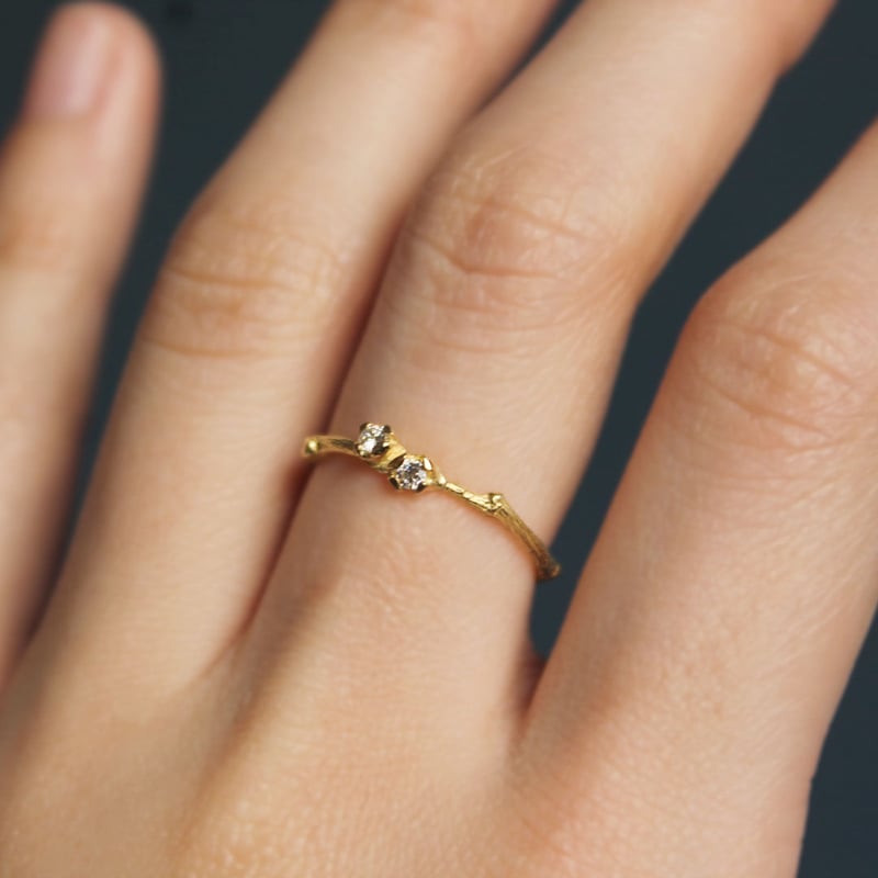 K18 branche 小さい花のリング | atelier mozu