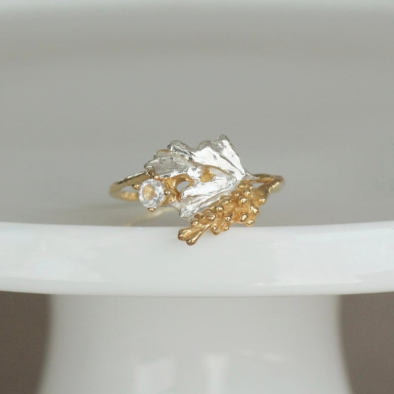 Lavender & mum leaf ring | atelier mozu