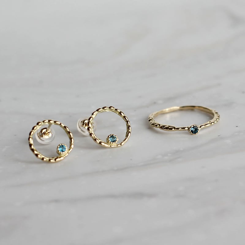 K18 リップルストーンピアス | atelier mozu K18 リップルストーンピアス | atelier mozu