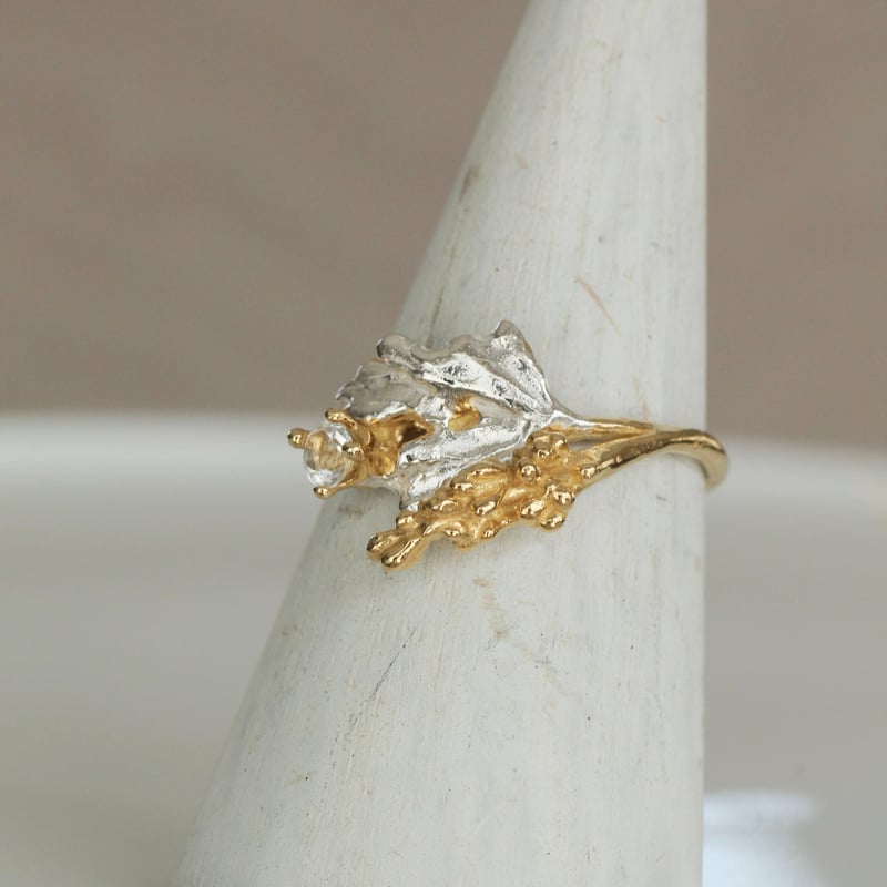 Lavender & mum leaf ring | atelier mozu