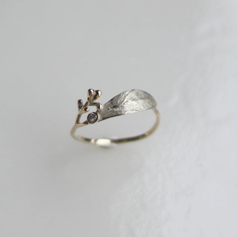 手作りリング　アートなオリーブの木 K10 オリーブのつぼみのリング | atelier mozu