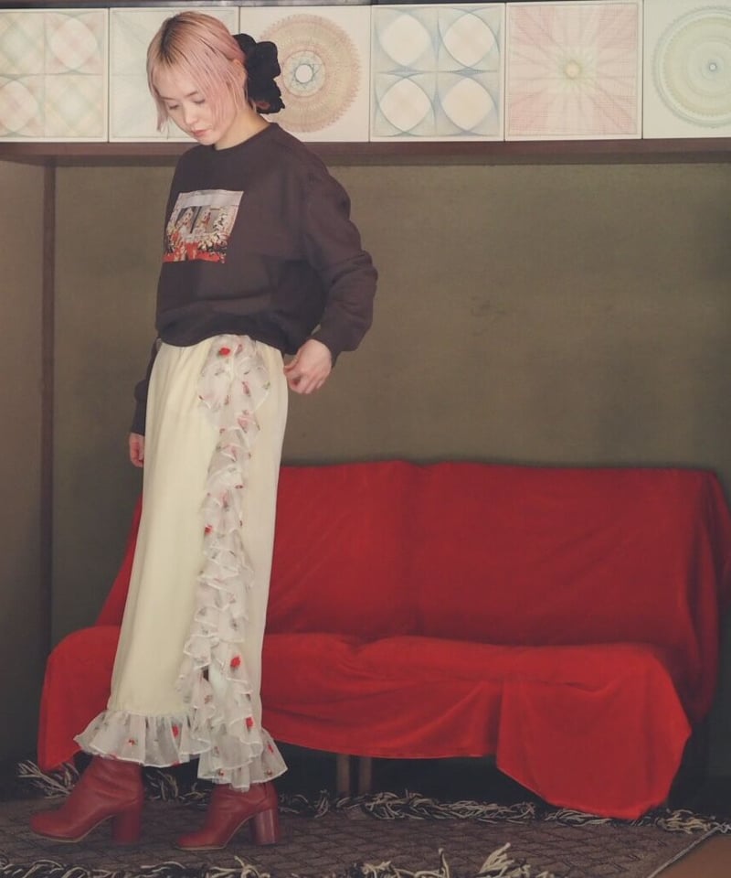 スカート siiilon FLOWER frill skirt siiilon FLOWER frill skirt 【公式通販】