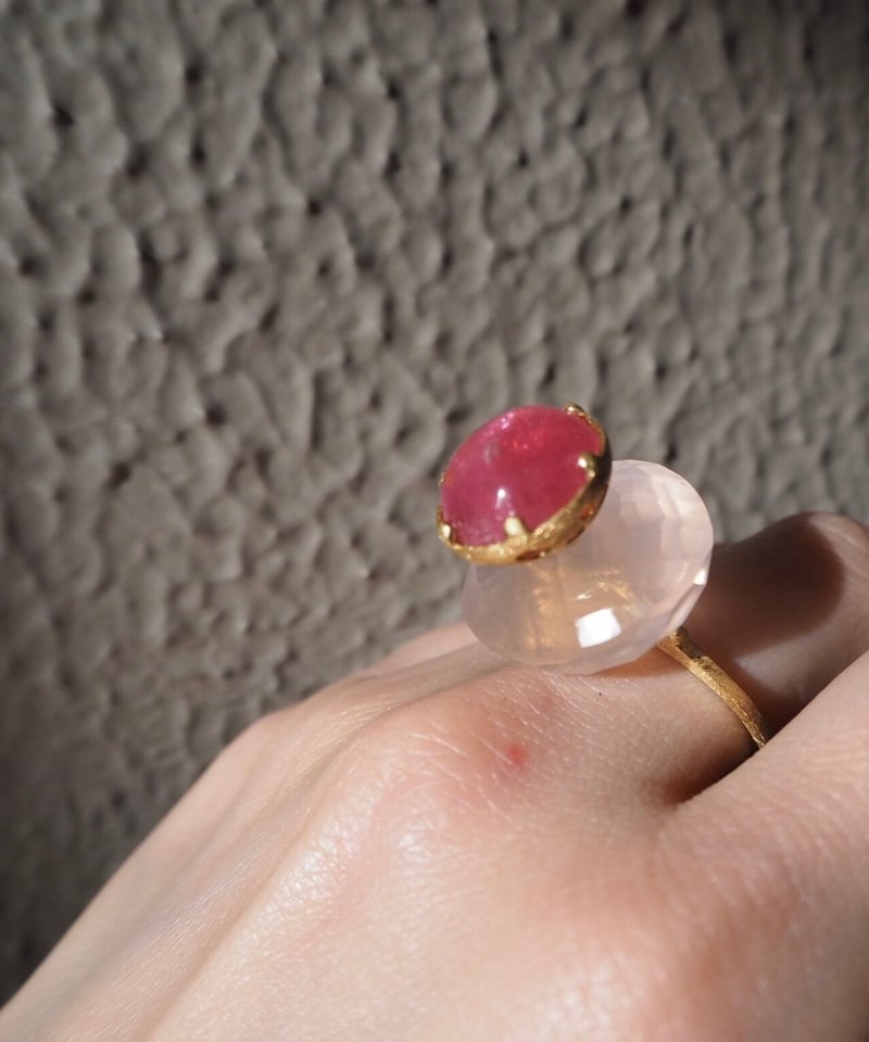 imago k18 rose quartz&pink tourmaline ring | m imago k18 rose quartz&pink tourmaline ring | m