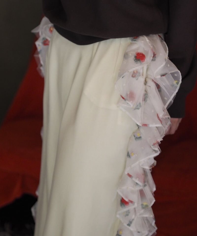 siiilon FLOWER frill skirt