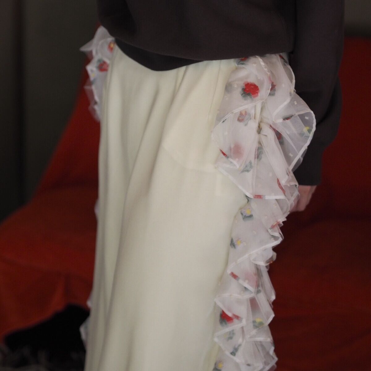 SIIILON flower frill skirt | melange