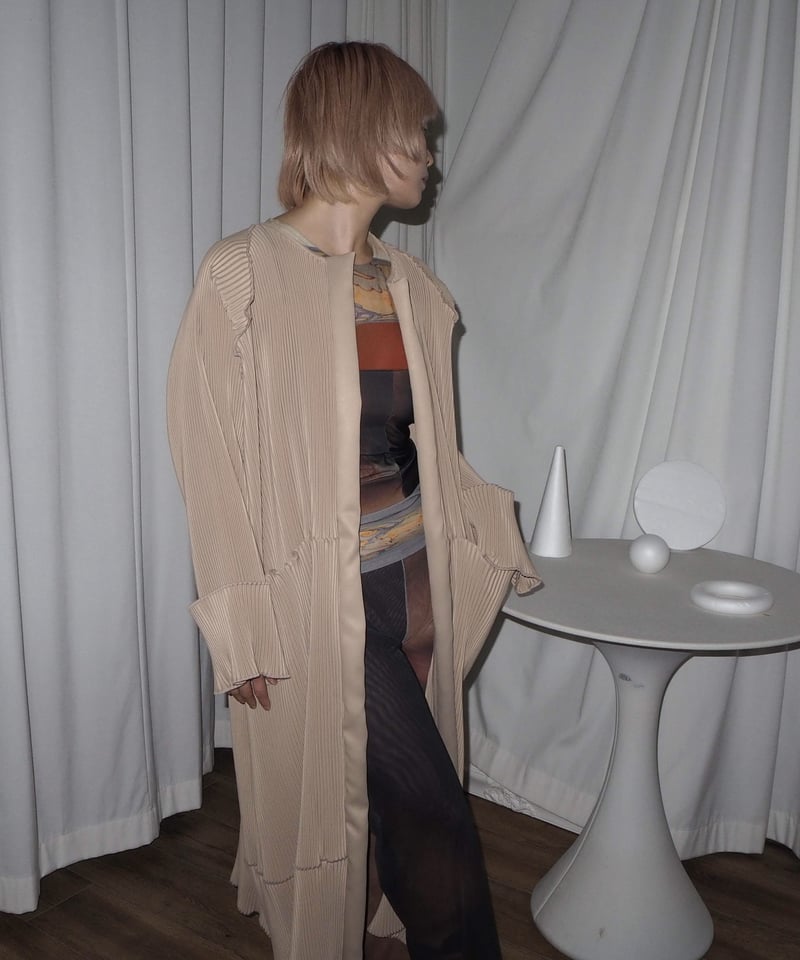 kotohayokozawa pleats coat | melange 