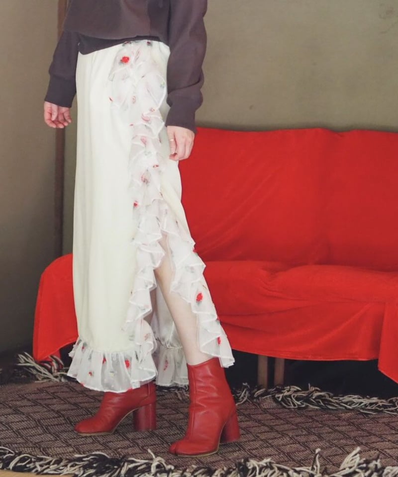 スカート siiilon FLOWER frill skirt siiilon FLOWER frill skirt