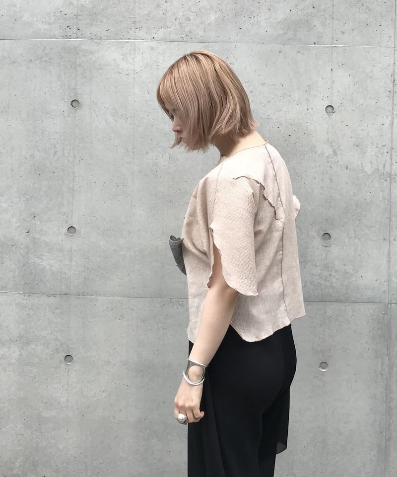 kotohayokozawa todo - crepe top - | melange