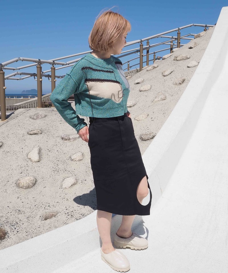 kotohayokozawa - cropped long sleeve knit - | m kotohayokozawa - cropped long sleeve knit - | m
