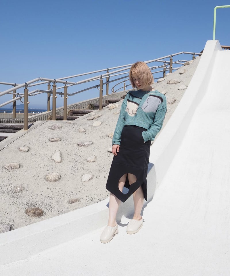 kotohayokozawa - cropped long sleeve knit - | m