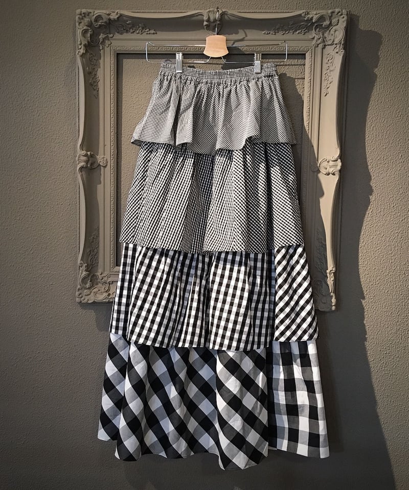 SIIILON LOVE check skirt | melange