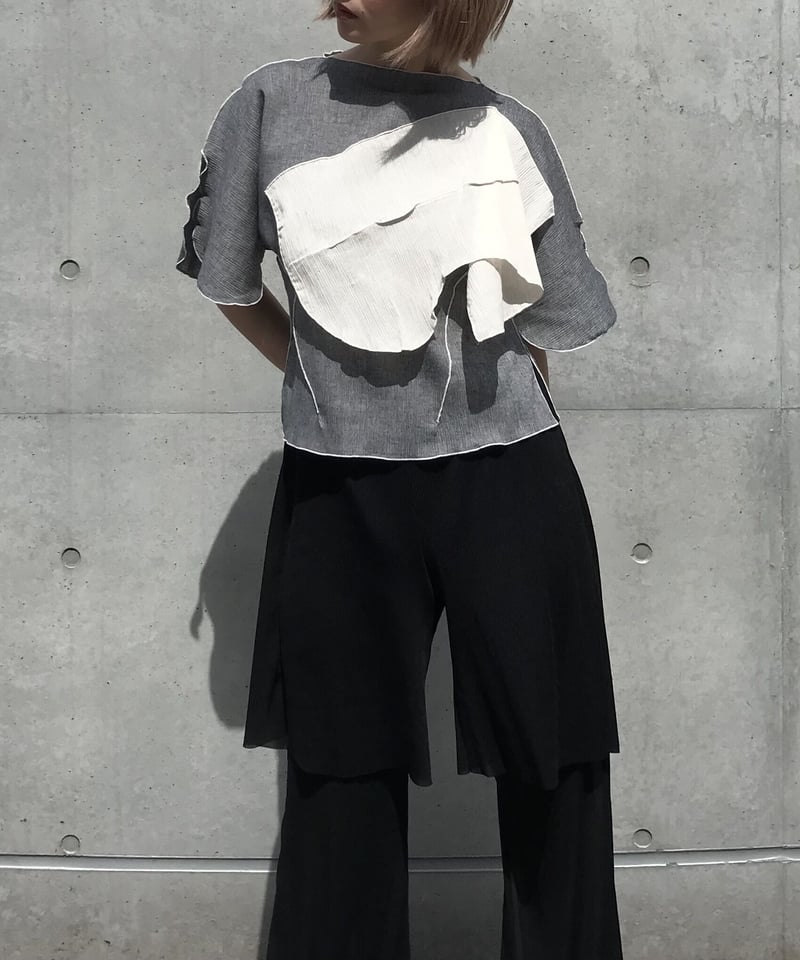 kotohayokozawa todo - crepe top - | melange