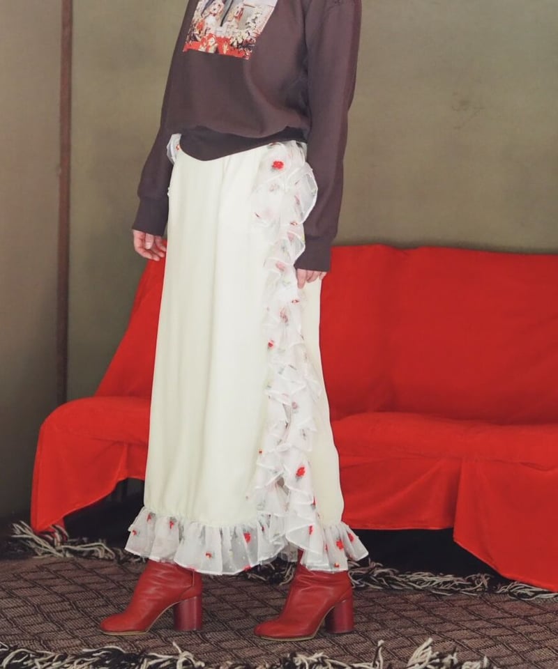 スカート siiilon FLOWER frill skirt siiilon FLOWER frill skirt