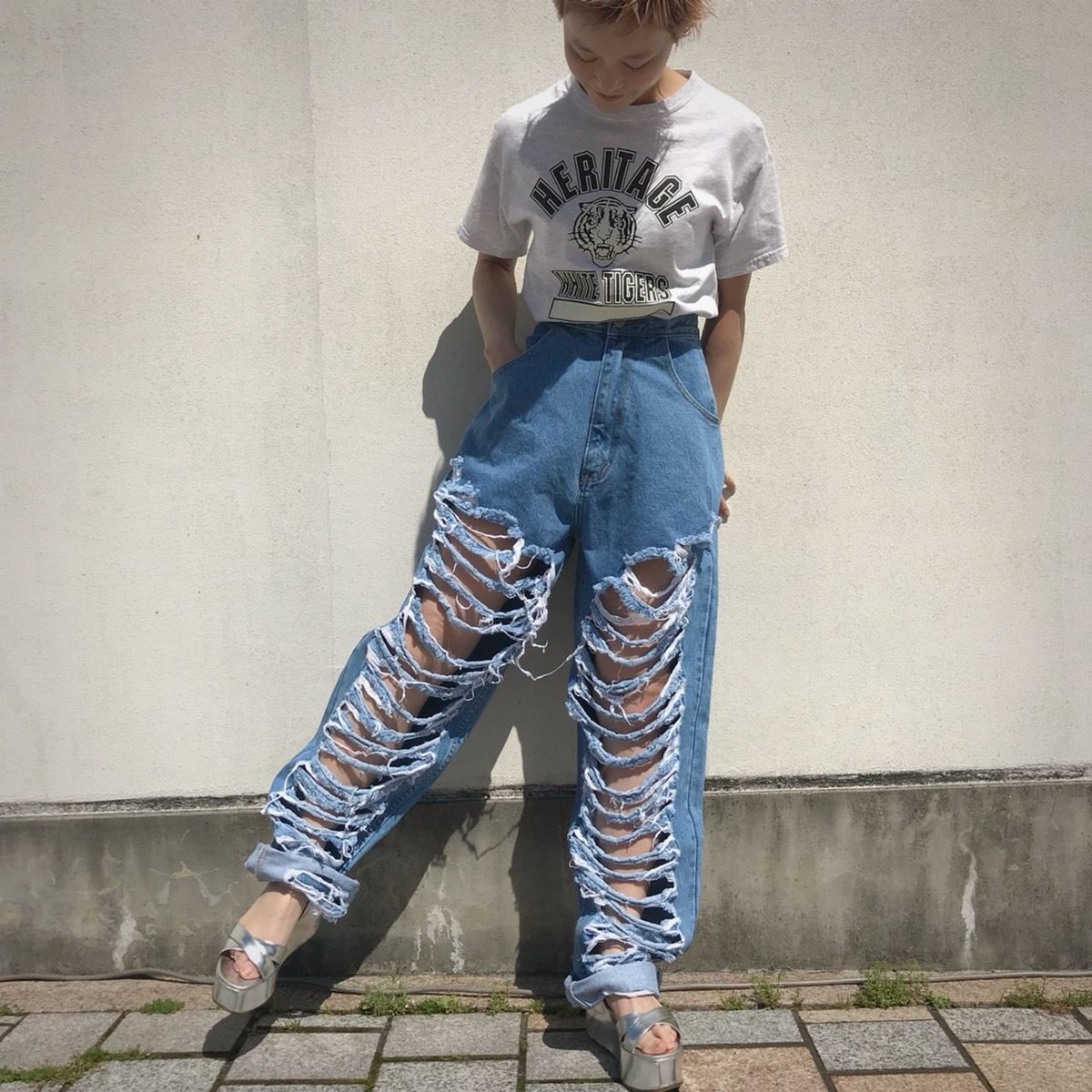 ポニーストーン デニムトップス