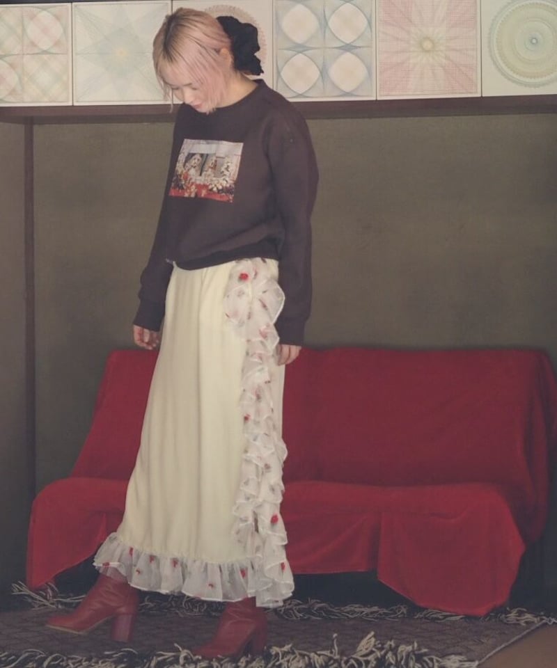 スカート siiilon FLOWER frill skirt siiilon FLOWER frill skirt