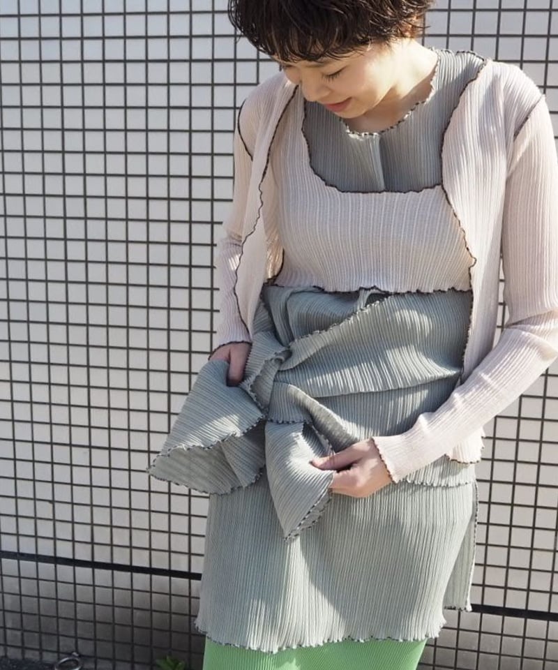 kotohayokozawa pleated mini dress | melange 