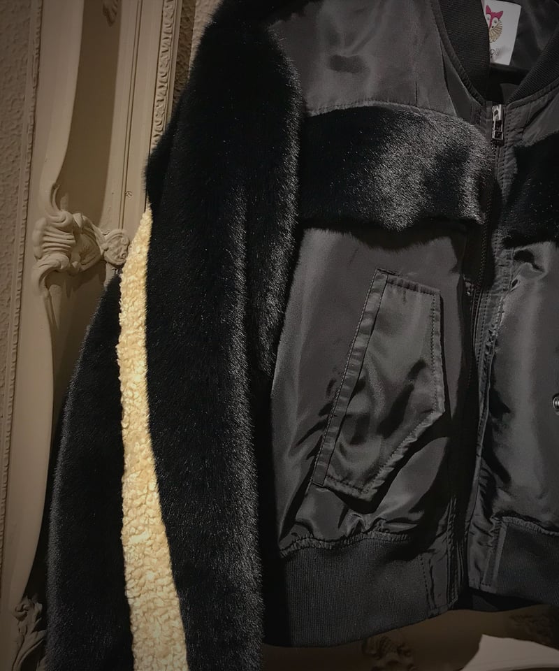 molliolli eco fur MA-1(BLACK) | melange