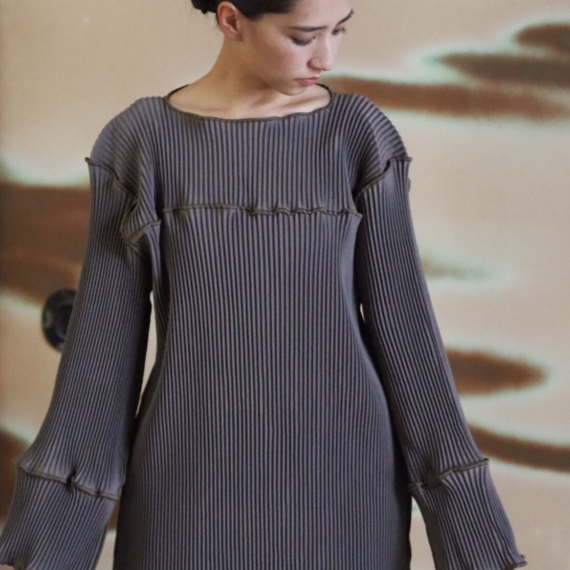 kotohayokozawa pleats mini dress | melange