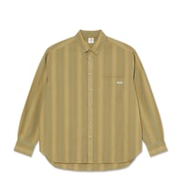 POLAR SKATE CO. BEN LS SHIRT GREEN STRIPE