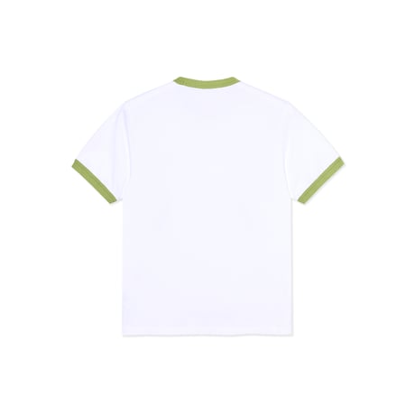 POLAR SKATE CO. RINGER TEE WHITE/PERIDOT
