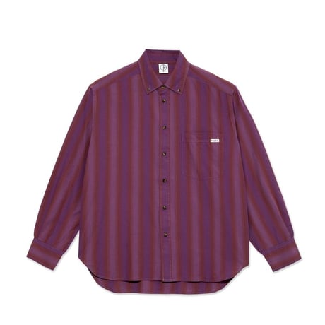 POLAR SKATE CO. BEN LS SHIRT PURPLE STRIPE