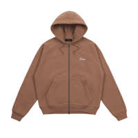 DIME CLASSIC SMALL LOGO ZIP HOODIE CANYON BROWN