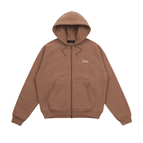 DIME CLASSIC SMALL LOGO ZIP HOODIE CANYON BROWN
