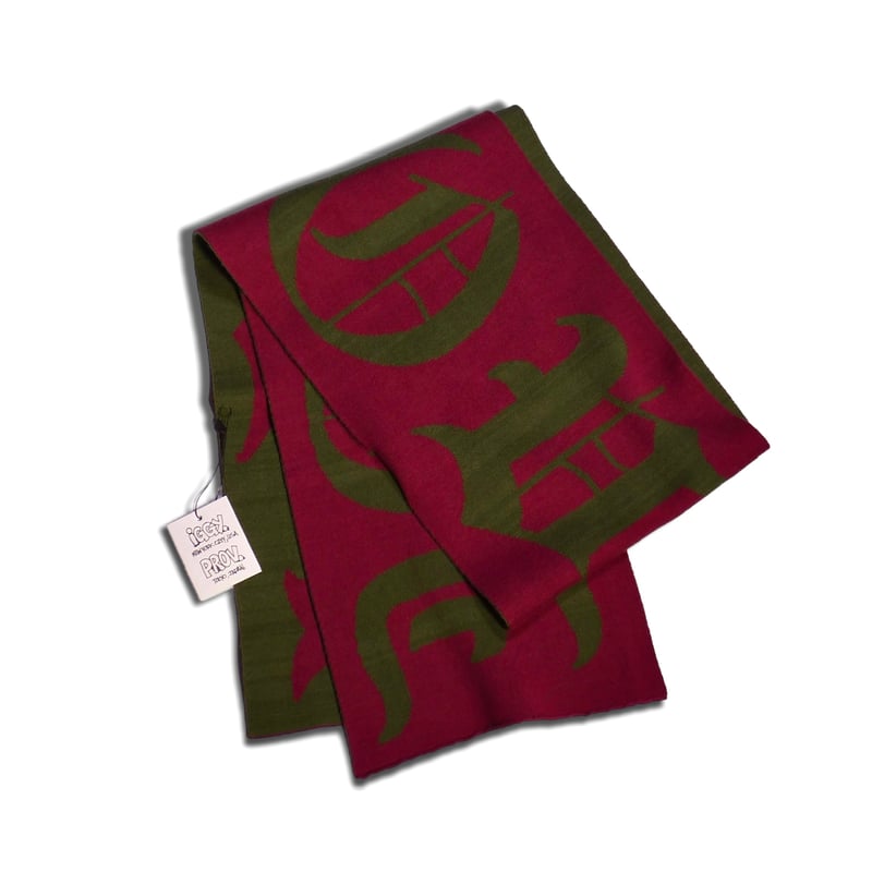 prov✖️iggy scarf IGGY X PROV SCARF GREEN/BURGUNDY | PROV ONLINE