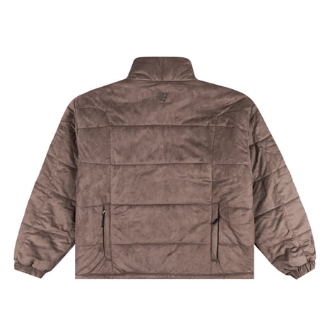 BRONZE 56K FAUX SUEDE PUFFER JACKET STEEL