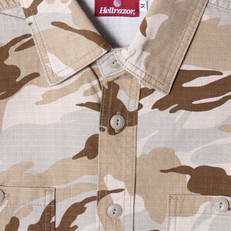HELLRAZOR WASHED WORK SHIRT SAND CAMO