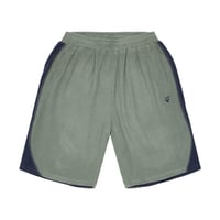 SEX HIPPIES GRID FLEECE SHORTS SAGE / NAVY
