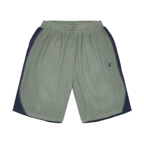 SEX HIPPIES GRID FLEECE SHORTS SAGE / NAVY