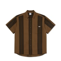 POLAR SKATE CO. MITCHELL SHIRT BROWN BLOCK STRIPE