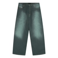 RASSVET SUN DYED BAGGY DENIM PANTS DARK GREEN