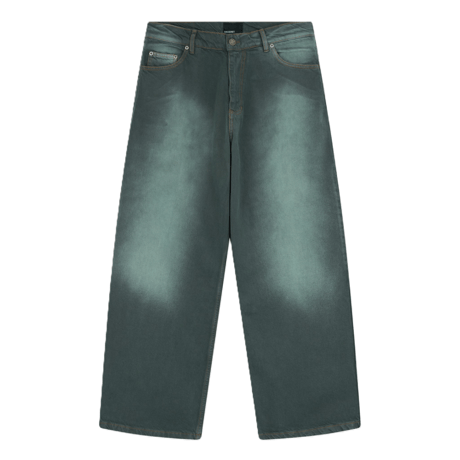 RASSVET SUN DYED BAGGY DENIM PANTS DARK GREEN