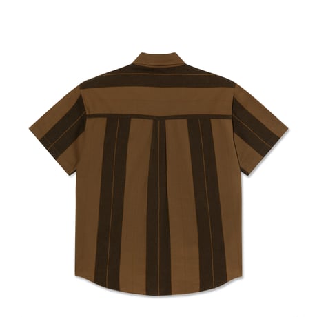 POLAR SKATE CO. MITCHELL SHIRT BROWN BLOCK STRIPE