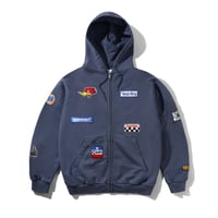 CASH ONLY SERVICE ZIP-THRU HOOD WASHED STONE NAVY