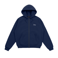 DIME CLASSIC SMALL LOGO ZIP HOODIE MIDNIGHT NAVY