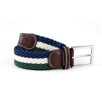 MAGENTA TRI BRAIDED BELT BLUE