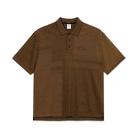 POLAR SKATE CO. SURF POLO SHIRT | PIQUE BLACK/CARAMEL