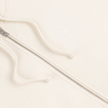 DIME CURSIVE ZIP HOODIE NATURAL