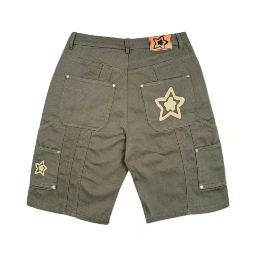 STARTEAM DOUBLE KNEE SEAM JEAN SHORTS OLIVE | P