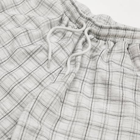 YARDSALE CHECK WAFFLE SHORTS LIGHT GREY