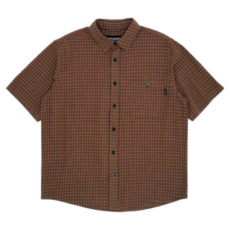 GX1000 SHORT SLEEVE BUTTON DOWN BROWN PLAID