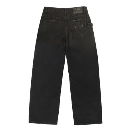 STINGWATER VEGAN SUEDE DOUBLE KNEE MOSES JEANS BLACK