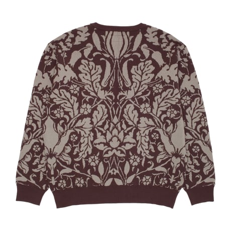 GX1000 JACQUARD KNIT FLORAL SWEATER BROWN